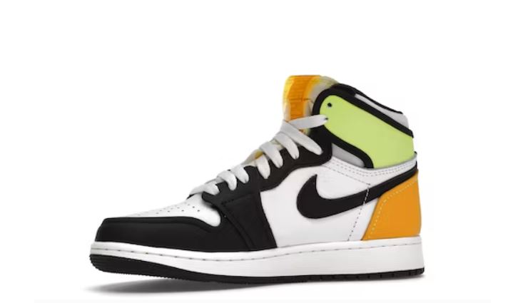 Jordan Retro 1 High White Black Volt University Gold