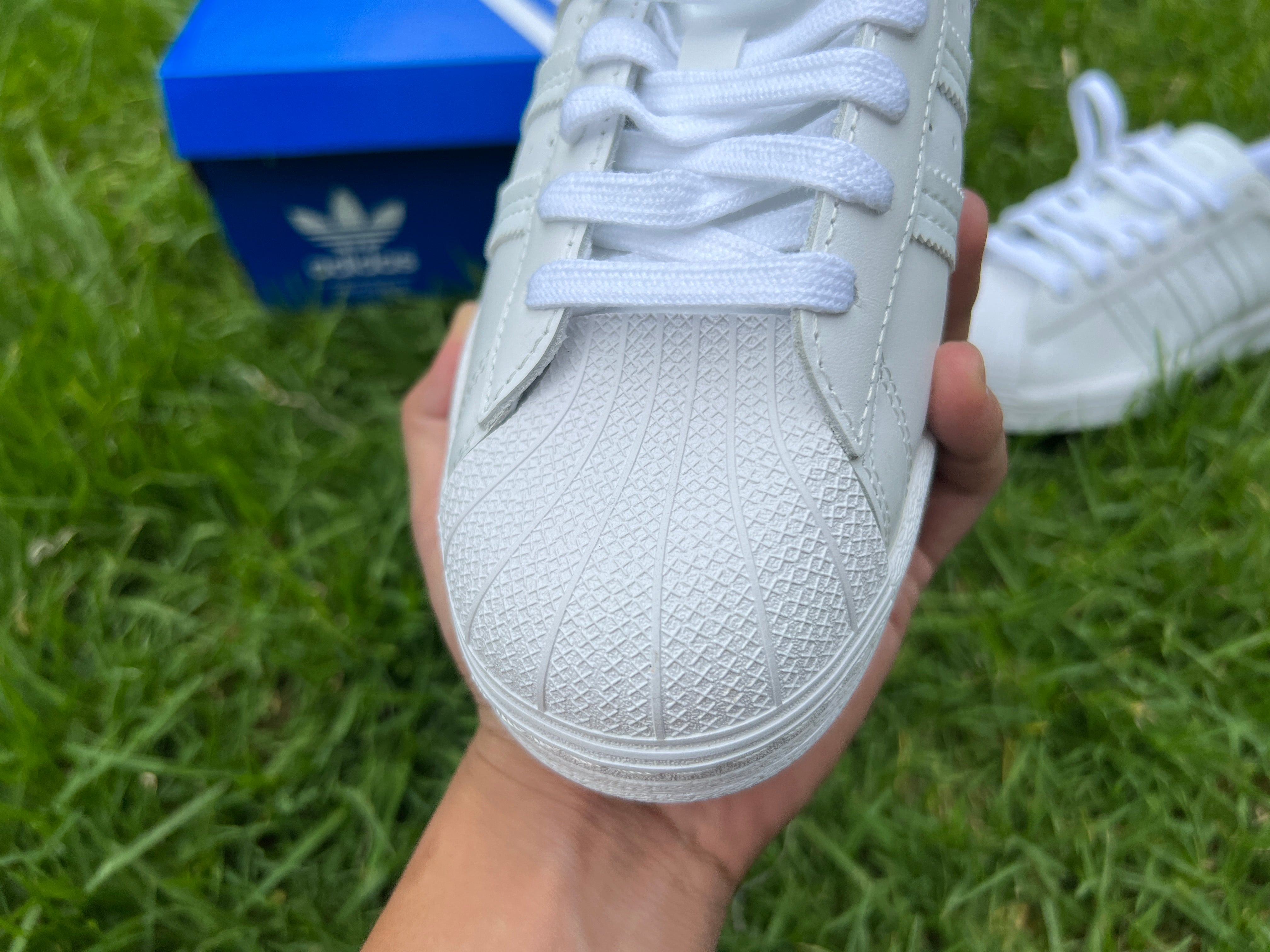 Adidas super star discount blanco