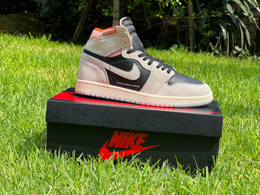 Jordan Retro 1 High Neutral Grey Hyper Crimson