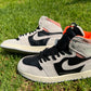 Jordan Retro 1 High Neutral Grey Hyper Crimson